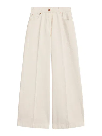 Aspesi Ivory Denim Trousers In White