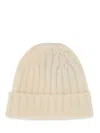 Aspesi Knit Ribbed Brim Turn-up Hat In White