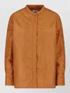 Aspesi Orange Button-up Technical Fabric Jacket In Orange
