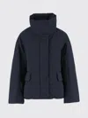 Aspesi Cotton Blend Jacket With High Collar And Flap Pockets In Blue