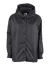 Aspesi Relaxed Fit Black Polyamide Jacket With Hood In Black