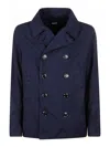 Aspesi Double-breasted Straight-hem Jacket In Blue