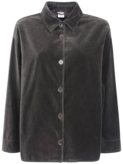 Aspesi Snap-button Long-sleeve Casual Jacket In Black