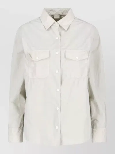Aspesi Jacket Collared Neck Front Pockets Long Sleeves In White