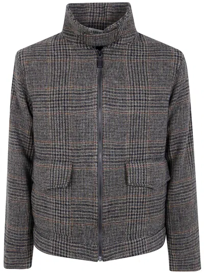 Aspesi Jacket Military Check "lightning" In Gray