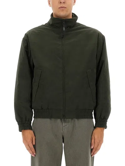 Aspesi Versatile High Collar Jacket Pockets In Green