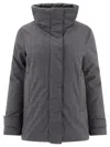 Aspesi Jacket High Collar Front Pockets In Gray