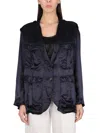 Aspesi Single-breasted Jacket With Epaulets In Blue