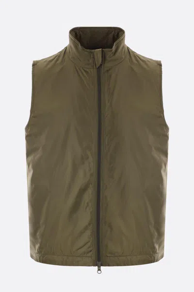Aspesi Gilet Vernes Water-repellent Nylon Vest In Green