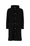 Aspesi Wool Blend Melton Loose Parka In Black