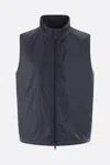 Aspesi Soft Nylon Gilet With High Collar In Blue