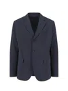 Aspesi Tailored Single-breasted Blazer With Pockets In Blue