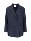 Aspesi Double-breasted Blazer Notched Lapels In Blue