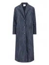 Aspesi Long Length Jacket Notched Lapels In Blue