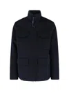 Aspesi Structured Front Zipper Jacket With Stand Collar In Black