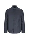 Aspesi Button-up Minimalist Jacket With Classic Collar In Blue