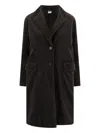 Aspesi Corduroy Flap Pockets Longline Notched Lapels In Brown