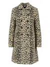 Aspesi Animal Print Double Breasted Jacket With Pockets In Brown