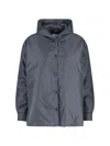 Aspesi Long-sleeved Button-up Hooded Jacket In Gray