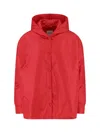 Aspesi Hooded Snap-button Coat In Red