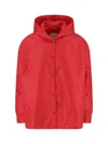 Aspesi Hooded Snap-button Coat In Red
