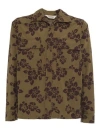 Aspesi Relaxed-fit Floral-patterned Shirt With Classic Collar In Green
