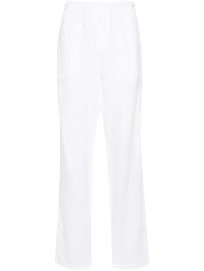 Aspesi Linen Straight Trousers In White
