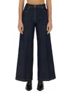 Aspesi 0160 Wide Leg Long Jeans In Blue