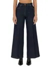 Aspesi High-waisted Wide-leg Jeans With Flared Silhouette In Denim