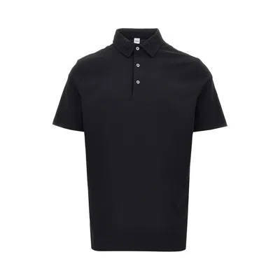 Aspesi Button-front Short-sleeve Polo Shirt In Blue