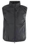 Aspesi Navy Bomber Vest With High Collar In Navy