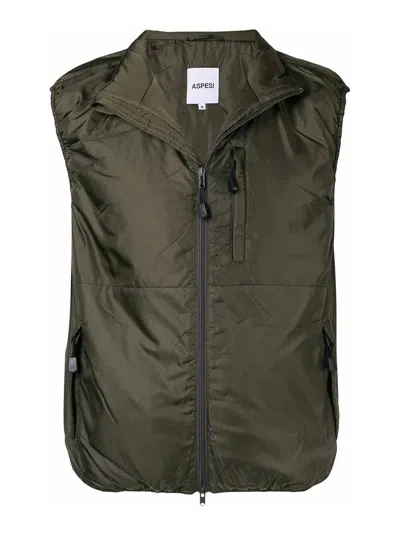 Aspesi Jil Nylon Vest In Green