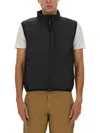 Aspesi Sleeveless High Collar Side Chest Pockets In Black