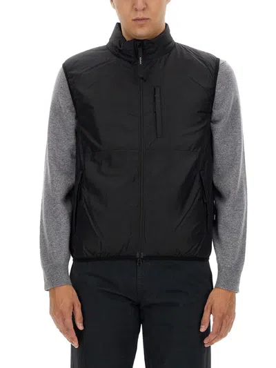 Aspesi Navy Bomber Vest With High Collar In Black