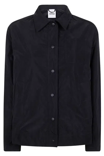 Aspesi Classic Collar Jacket In Black