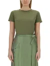 Aspesi Khaki Solid Crew Neck T-shirt In Green
