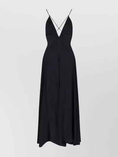 Aspesi Knee Length Dress V-neckline In Black  
