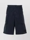 Aspesi Knee Length Shorts Elastic Waistband In Blue