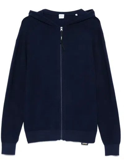 Aspesi Knitted Hoodie In Blue
