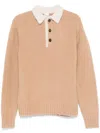 Aspesi Knitted Polo Shirt In Neutrals