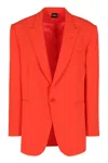Aspesi Knitted Single-breasted Blazer In Red