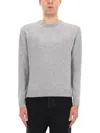Aspesi Classic Gray Crew Neck Sweater With Ribbed Trim In Gray