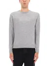 Aspesi Classic Gray Crew Neck Sweater With Ribbed Trim In Gray