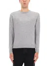 Aspesi Classic Gray Crew Neck Sweater With Ribbed Trim In Gray