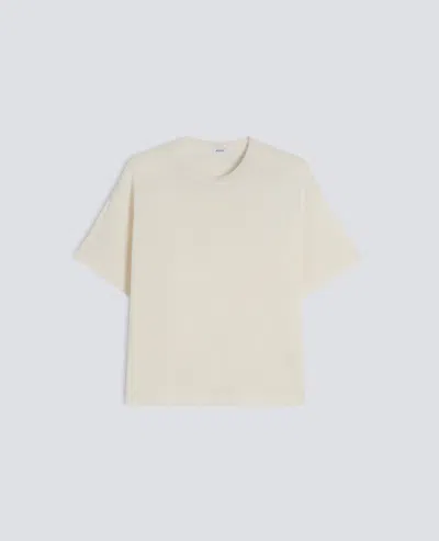 Aspesi Knitted T-shirt In Silk, Cotton And Cashmere Blend In Neutral