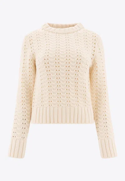 Aspesi Knitted Wool Sweater In White