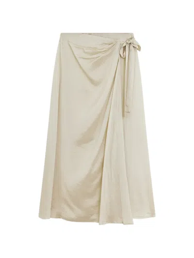 Aspesi Knot Tie Midi Skirt In Neutral