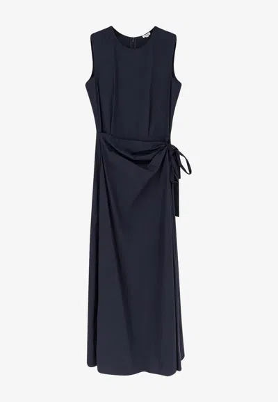 Aspesi Knotted Midi Dress In Blue