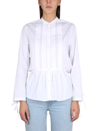Aspesi Korean Collar Mini Shirt In White