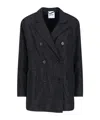 Aspesi Blazer In Denim Di Cotone - Denim In Black
